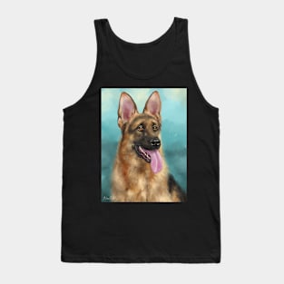 An impressive German Shepherd Painting with his Tongue Out Tank Top